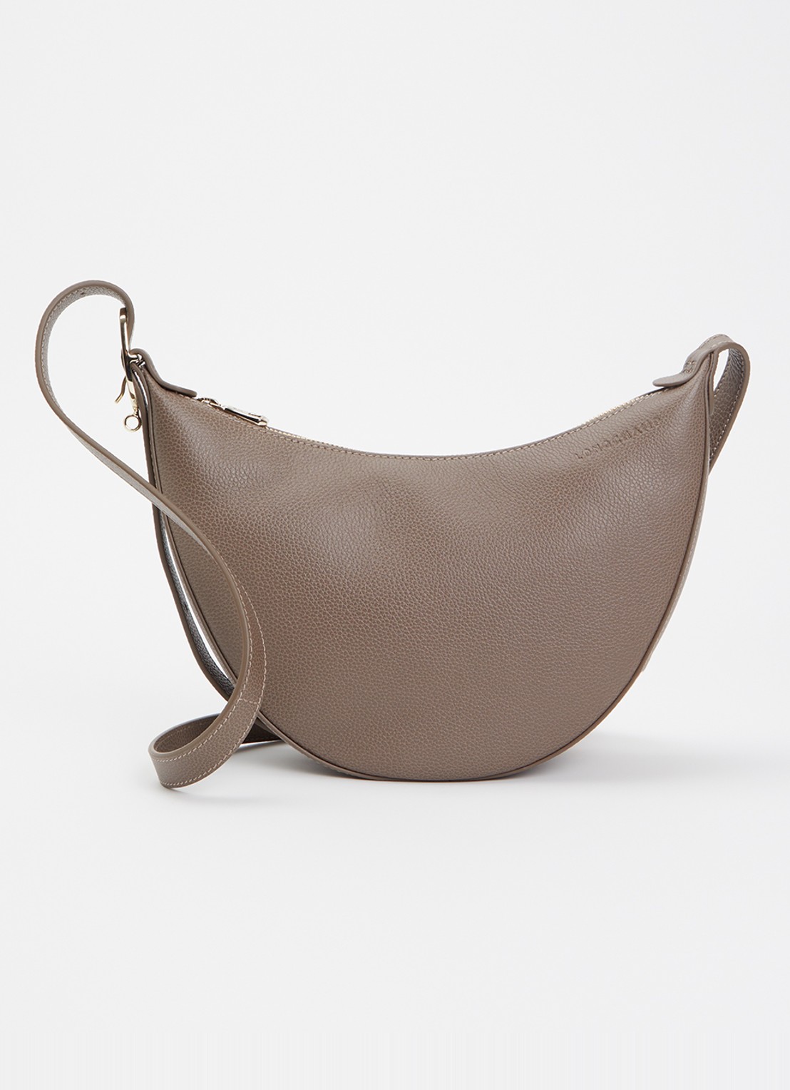 Longchamp Le Foulonné crossbodytas S van leer - voorkant zand