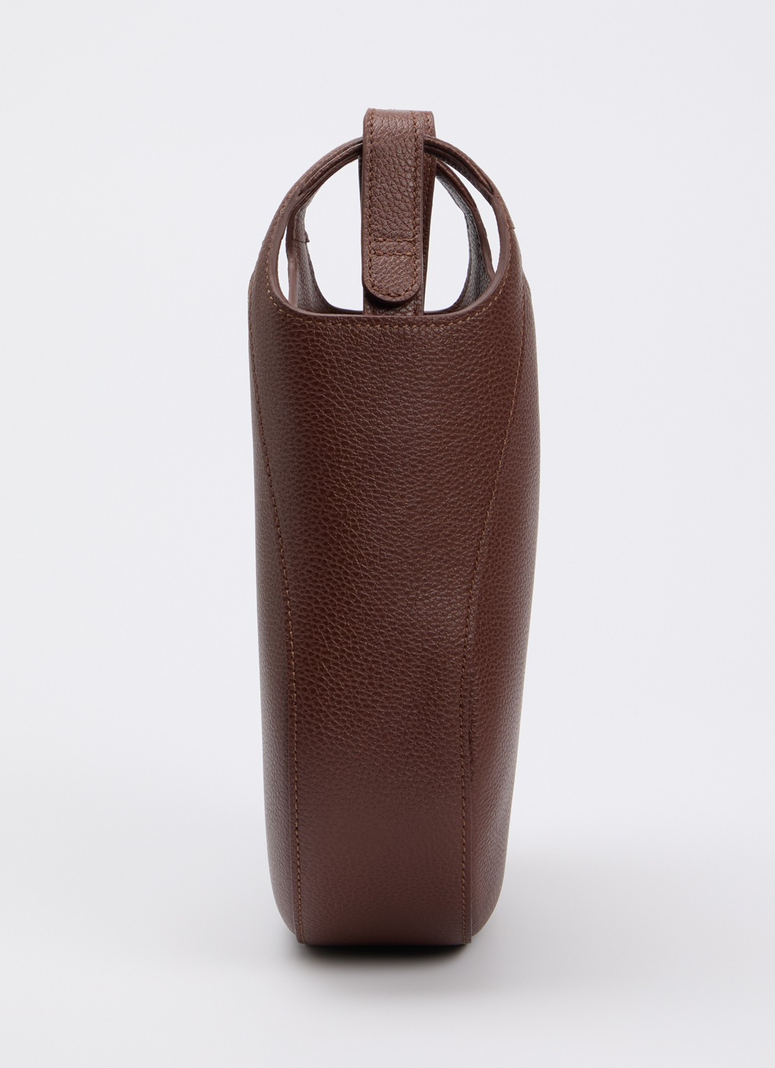 Longchamp Le Foulonné crossbodytas S van leer - detail 4 donkerbruin