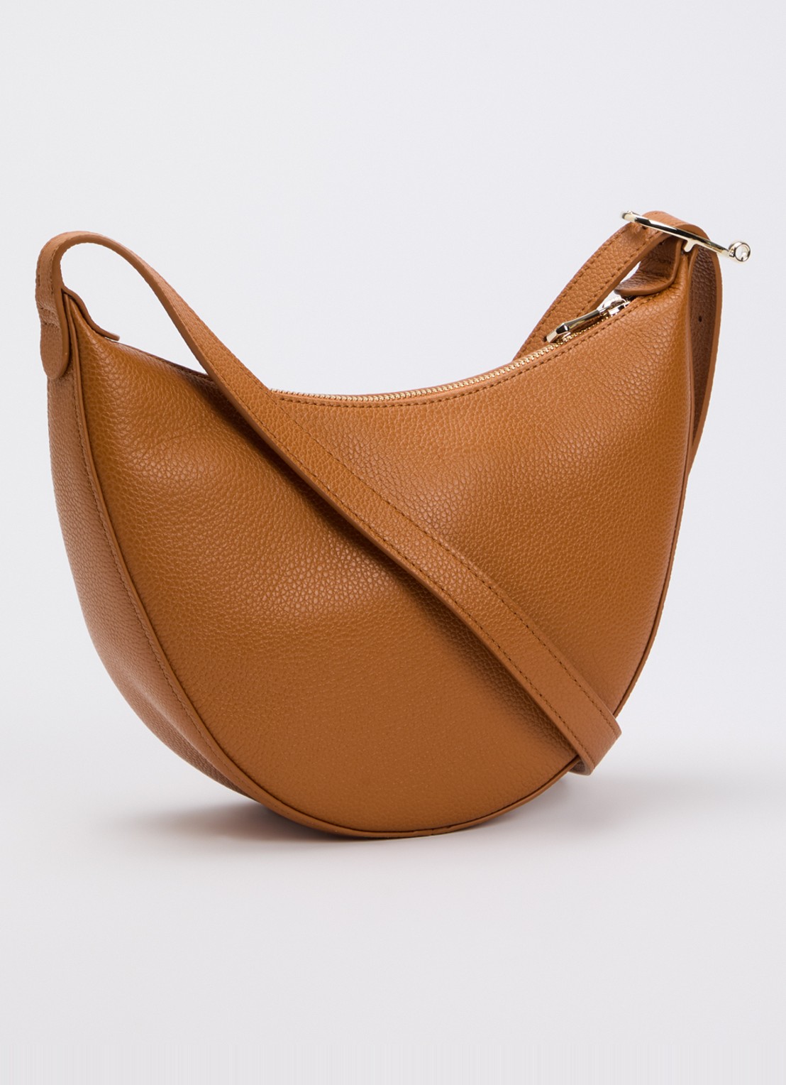 Longchamp Le Foulonné crossbodytas S van leer - achterkant roestbruin