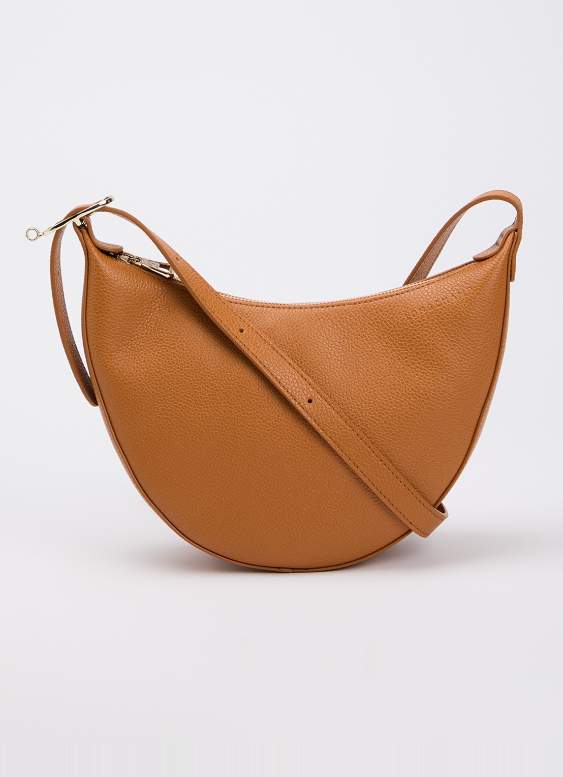 Longchamp Le Foulonné crossbodytas S van leer - voorkant 2 roestbruin