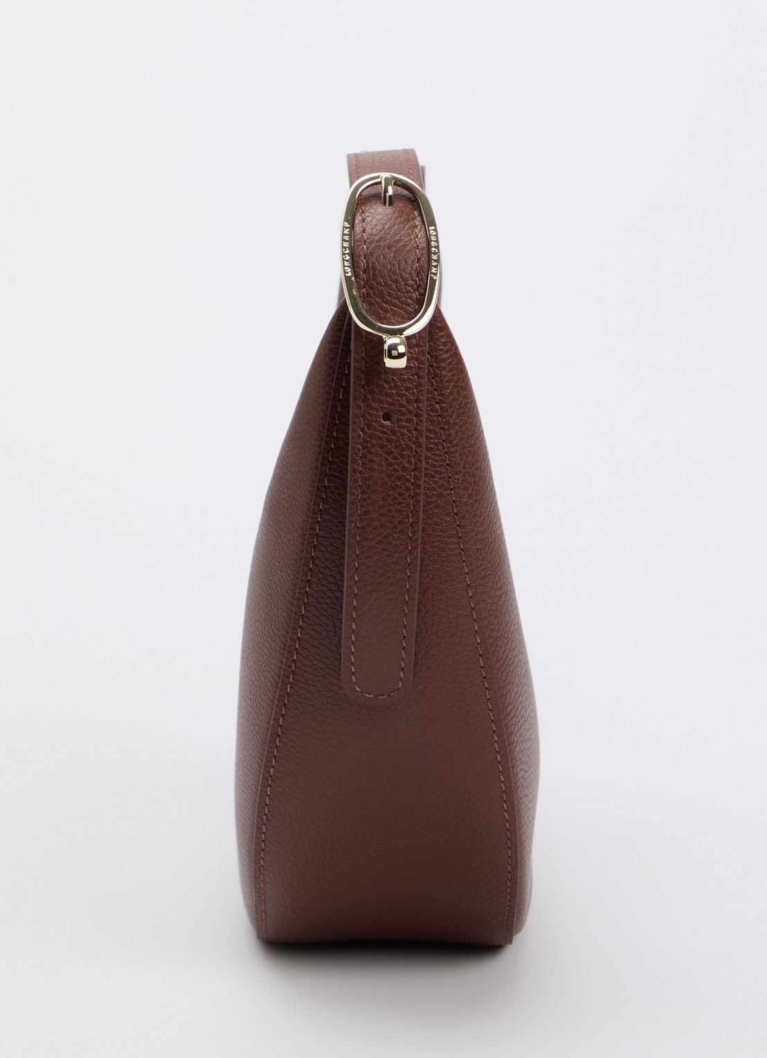 Longchamp Le Foulonné crossbodytas S van leer - detail 5 donkerbruin