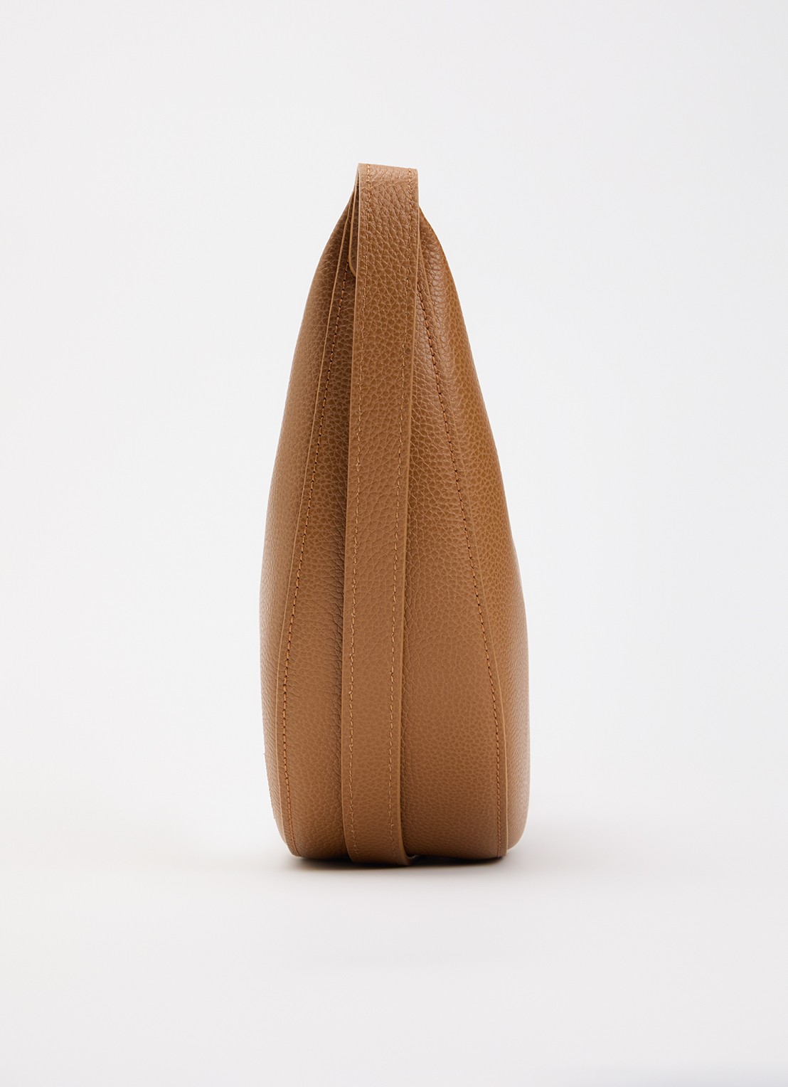 Longchamp Le Foulonné crossbodytas S van leer - detail 5 cognac
