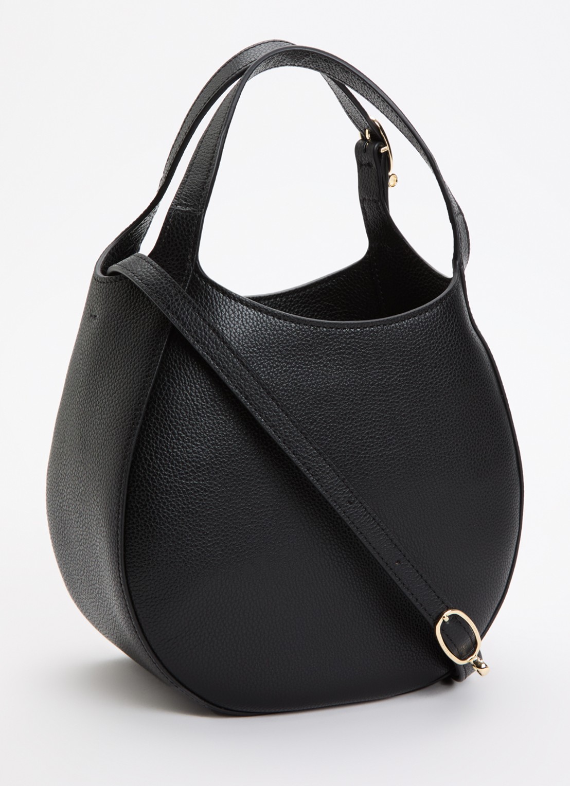 Longchamp Le Foulonné handtas S van leer met afneembare schouderriem - achterkant 4 zwart