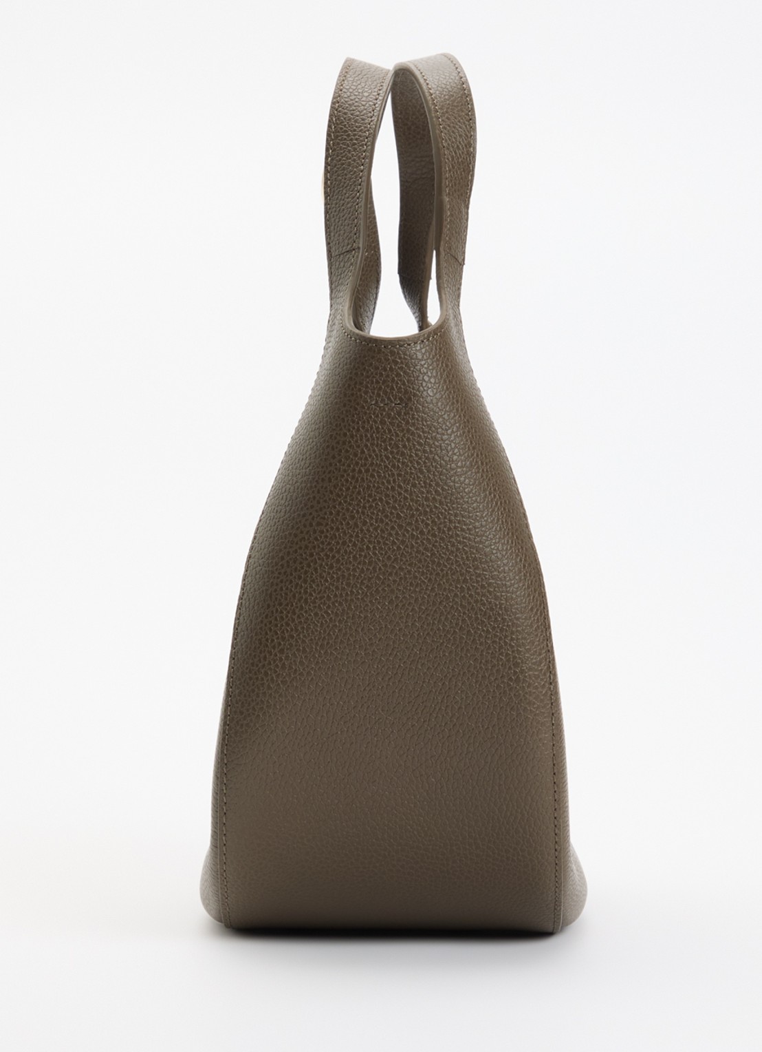 Longchamp Le Foulonné handtas S van leer met afneembare schouderriem - detail 3 bronsgroen