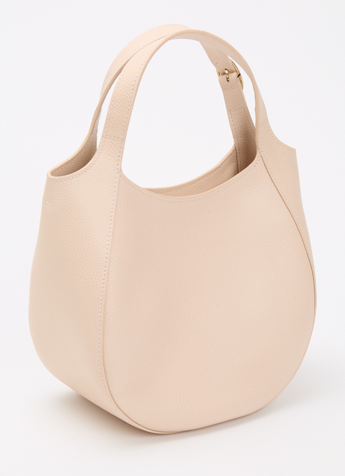 Longchamp Le Foulonné handtas S van leer met afneembare schouderriem - achterkant creme