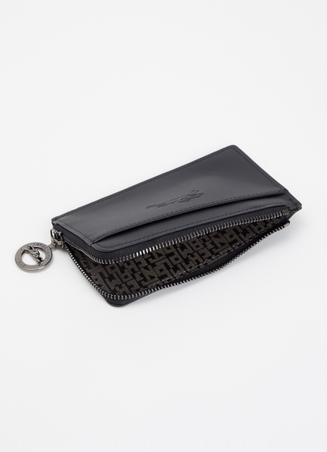 Longchamp Le Foulonné pasjeshouder van leer - voorkant 3 zwart