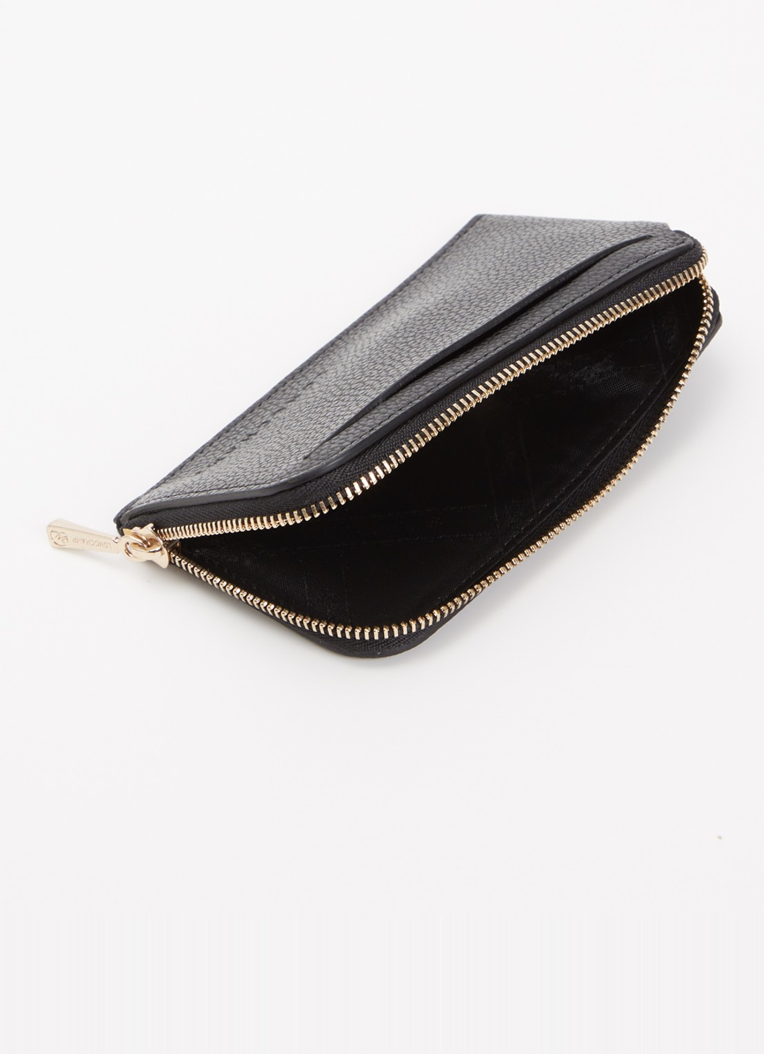 Longchamp Le Foulonné pasjeshouder van leer - voorkant 2 zwart