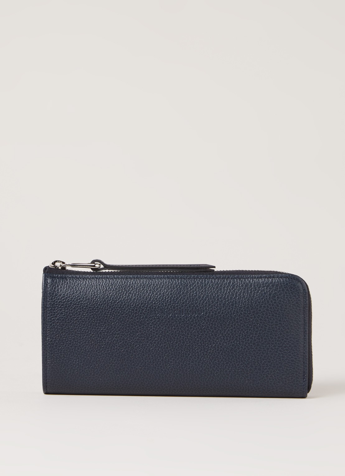 Longchamp Le Foulonné portemonnee van leer - voorkant 2 middenblauw