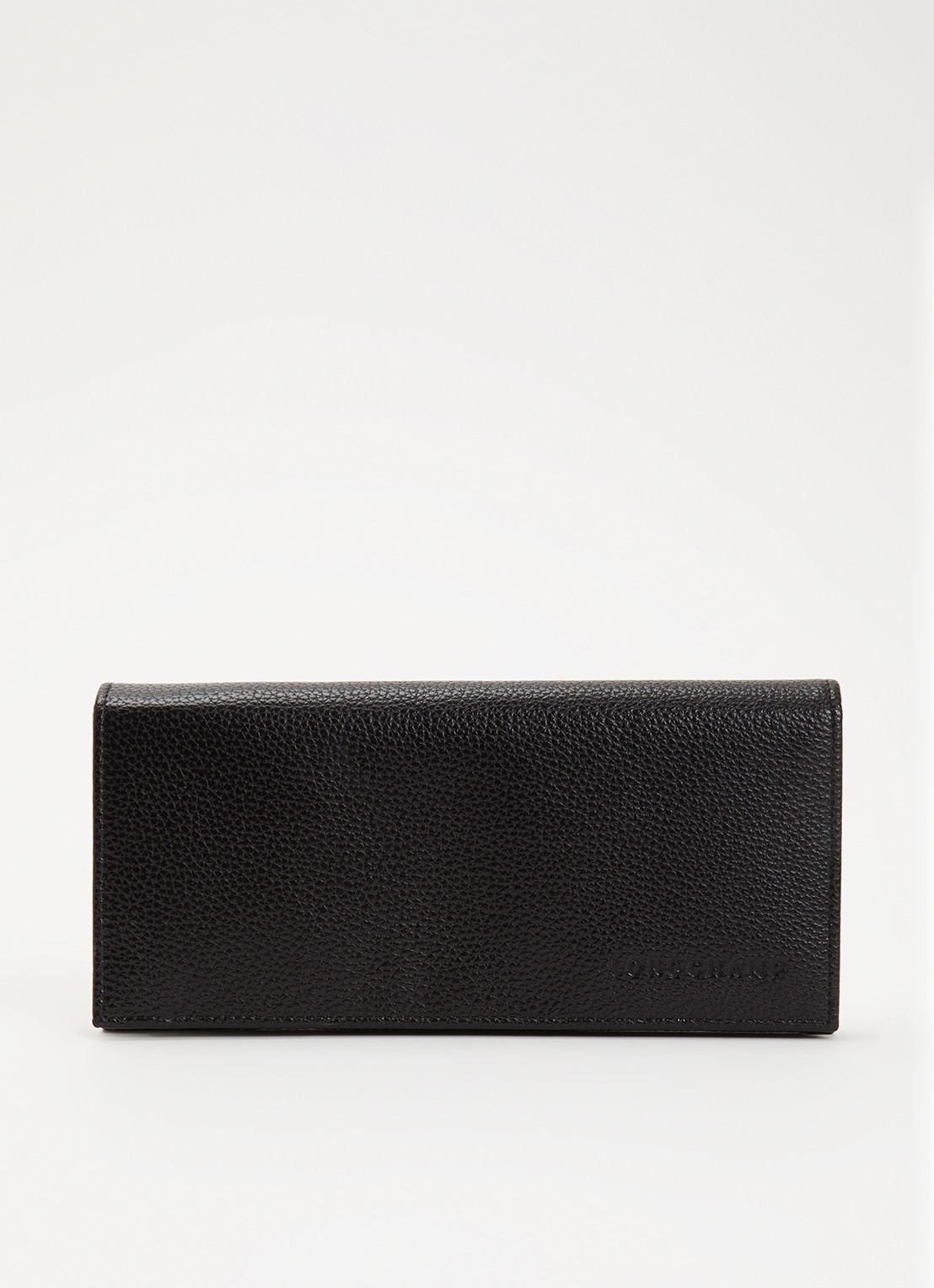 Longchamp Le Foulonné portemonnee van leer - voorkant 2 zwart