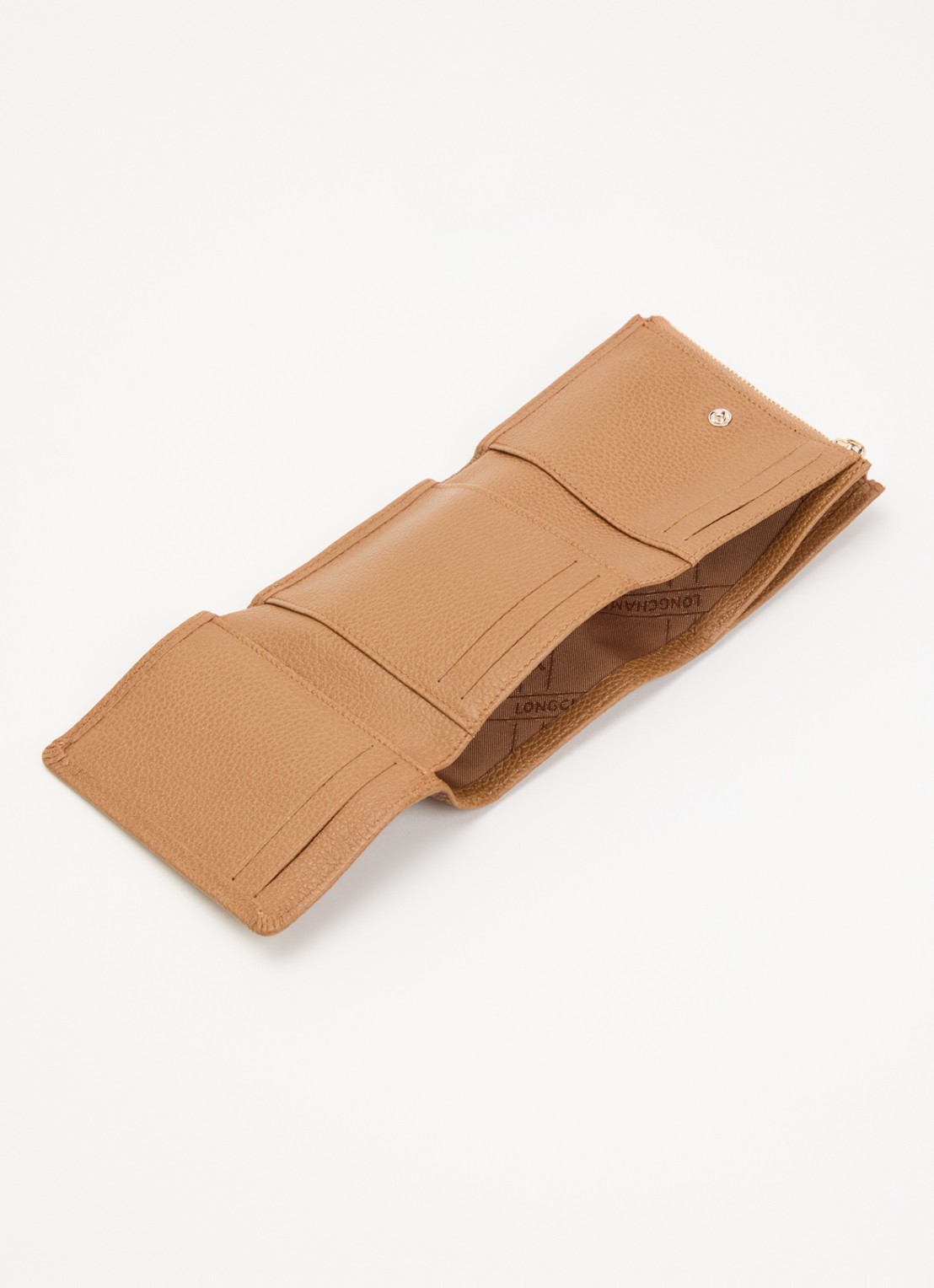 Longchamp Le Foulonné portemonnee van leer - detail 3 camel