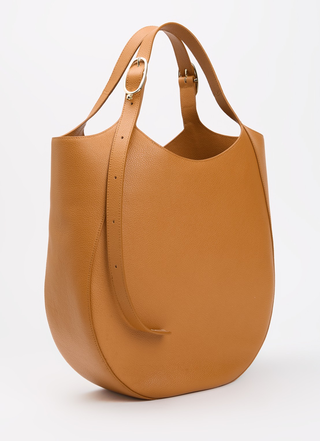 Longchamp Le Foulonné shopper XL van leer - achterkant 3 roestbruin