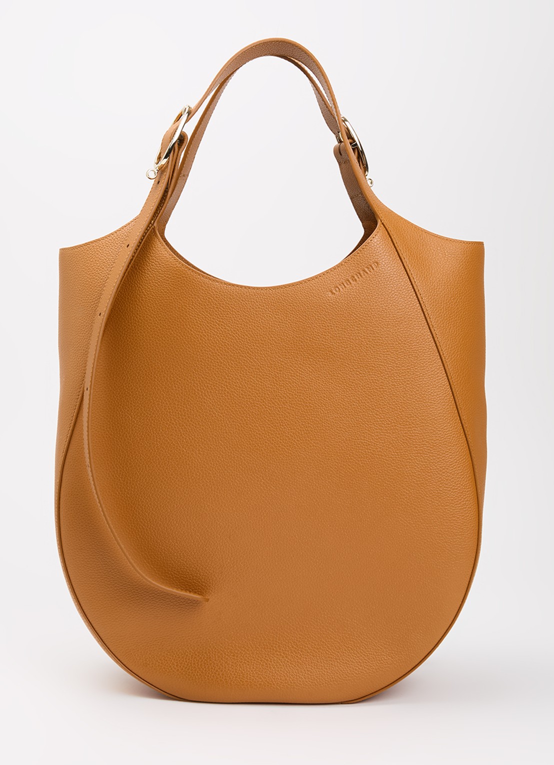 Longchamp Le Foulonné shopper XL van leer - voorkant roestbruin