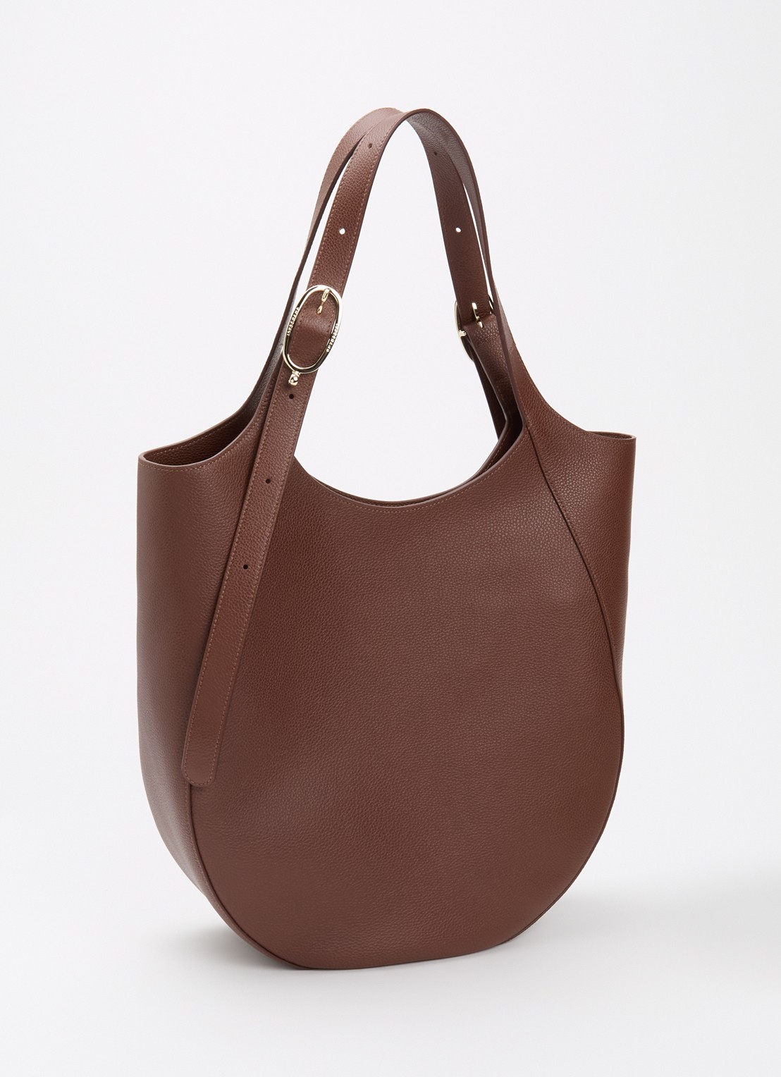 Longchamp Le Foulonné shopper XL van leer - achterkant bruin
