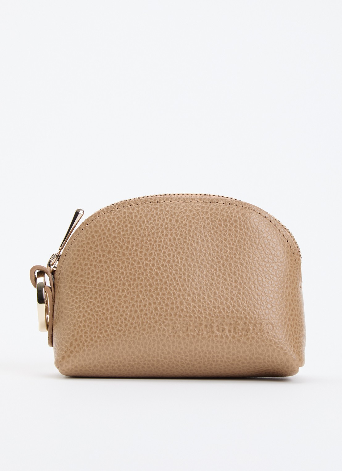 Longchamp Le Foulonné sleuteletui van leer - voorkant 2 camel