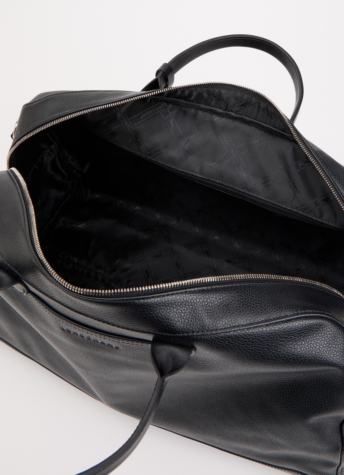 Longchamp Le Foulonné weekendtas L van leer - detail 5 zwart