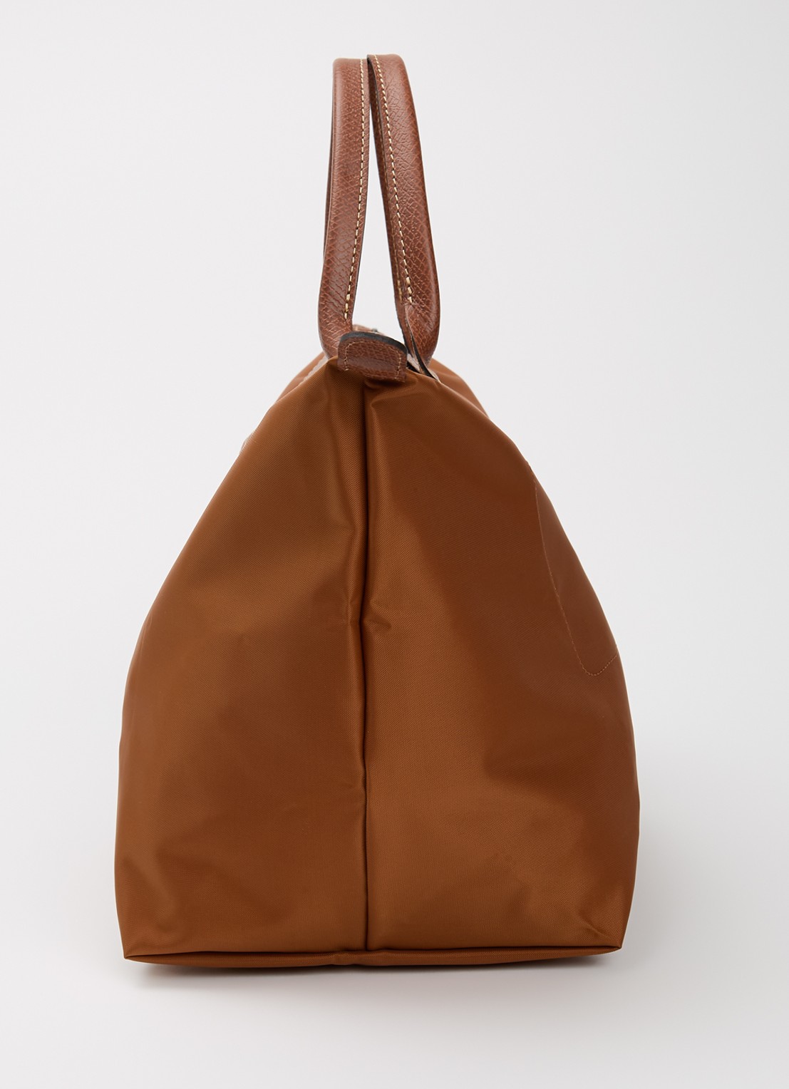 Longchamp Le Pilage Original handtas M met leren details - detail 3 cognac