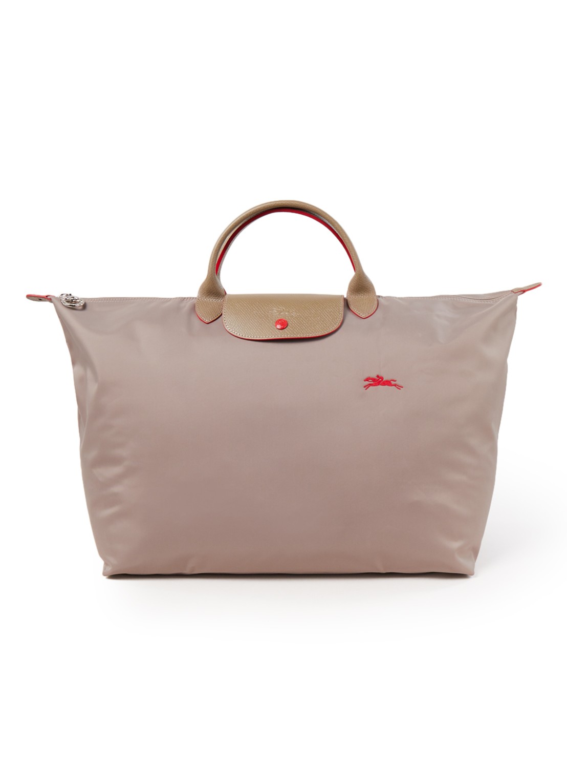 Longchamp Le Pliage Club reistas L met leren details - voorkant lever