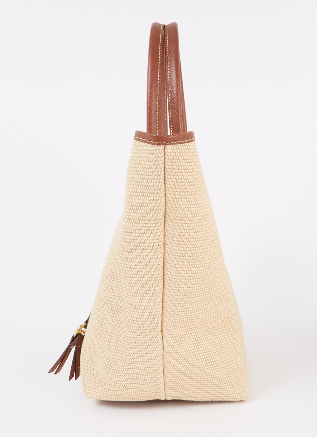 Longchamp Le Pliage Collection handtas L van canvas met leren details - detail 2 beige