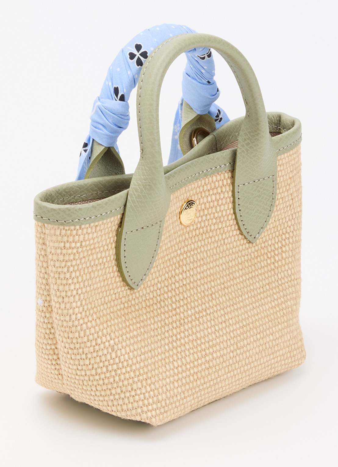 Longchamp Le Pliage Collection handtas XS met leren details en afneembare schouderriem - achterkant groen