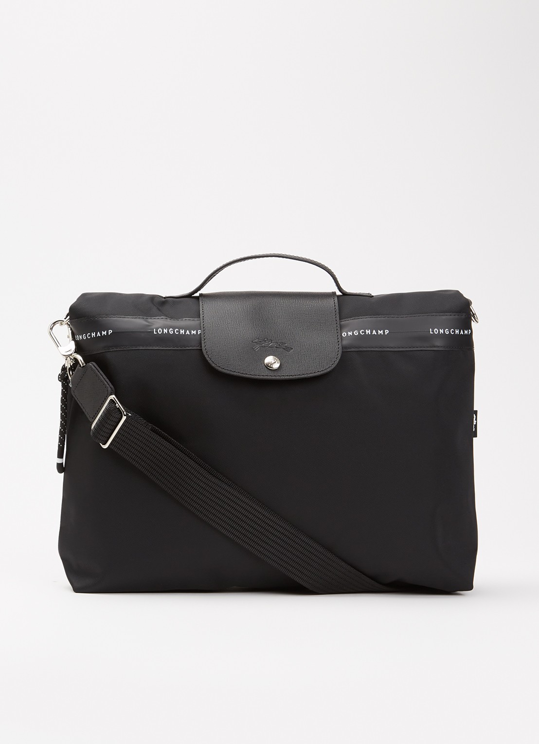 Longchamp Le Pliage Energy businesstas met leren details en 14-inch laptopvak - voorkant 2 zwart
