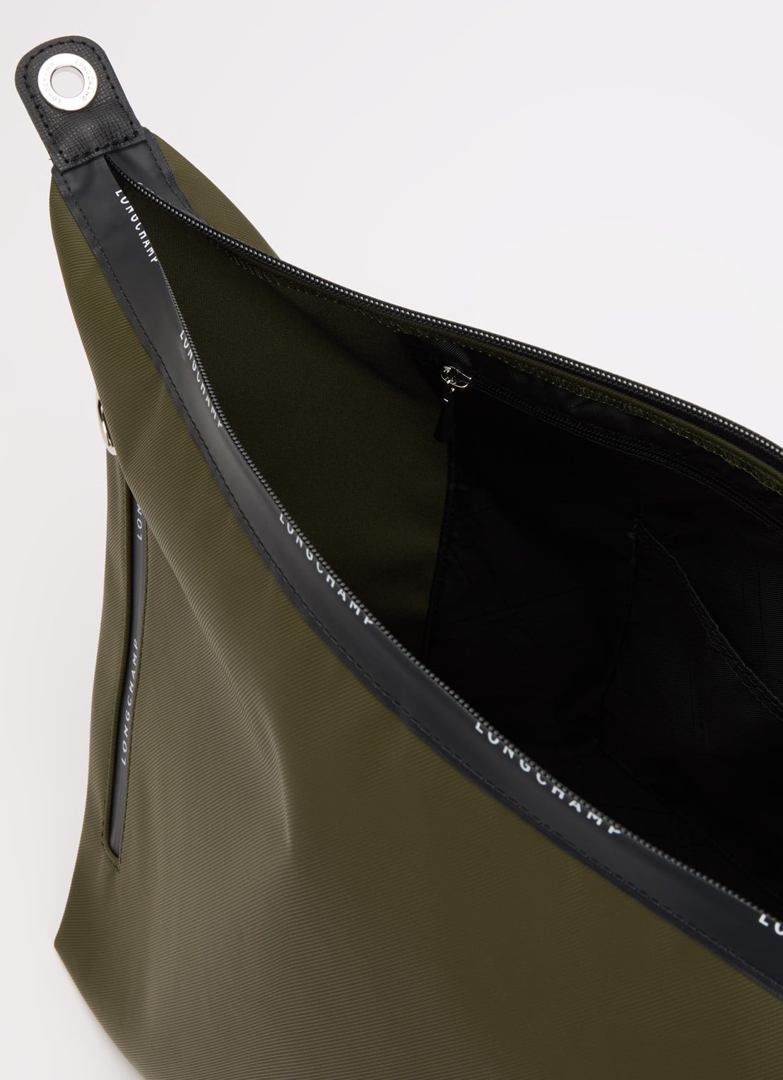 Longchamp Le Pliage Energy crossbodytas M van canvas met afneembare schouderriem - detail 3 legergroen