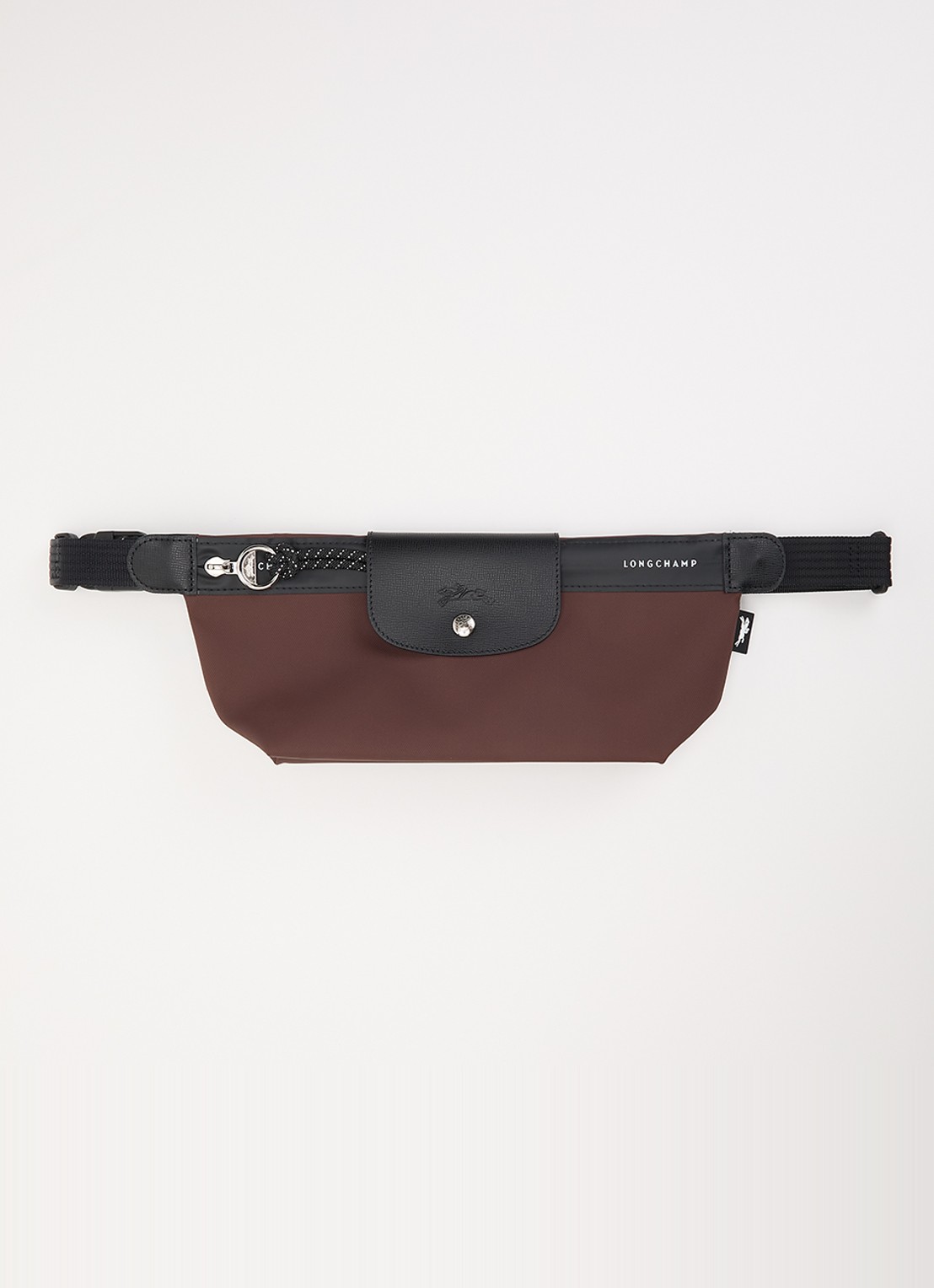 Longchamp Le Pliage Energy crossbodytas van canvas met leren details - voorkant 2 donkerbruin