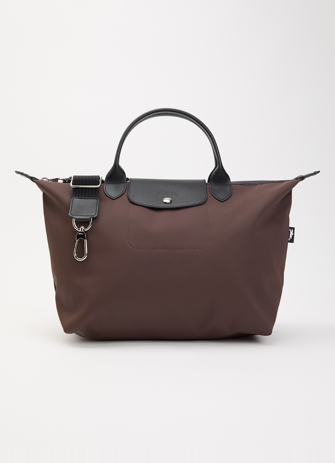 Longchamp Le Pliage Energy handtas L met leren details - voorkant 4 chocoladebruin