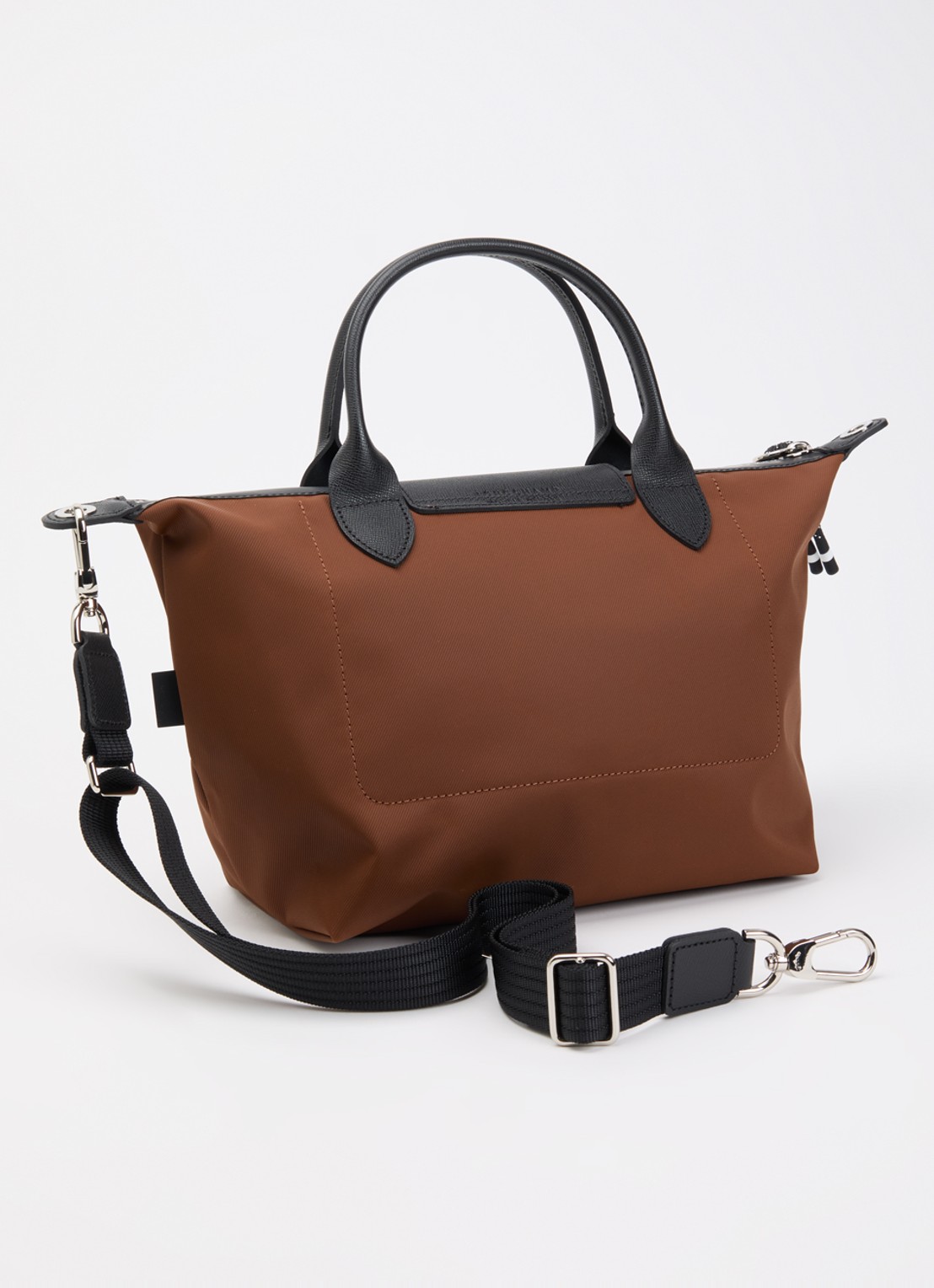 Longchamp Le Pliage Energy handtas S met leren details - achterkant roodbruin