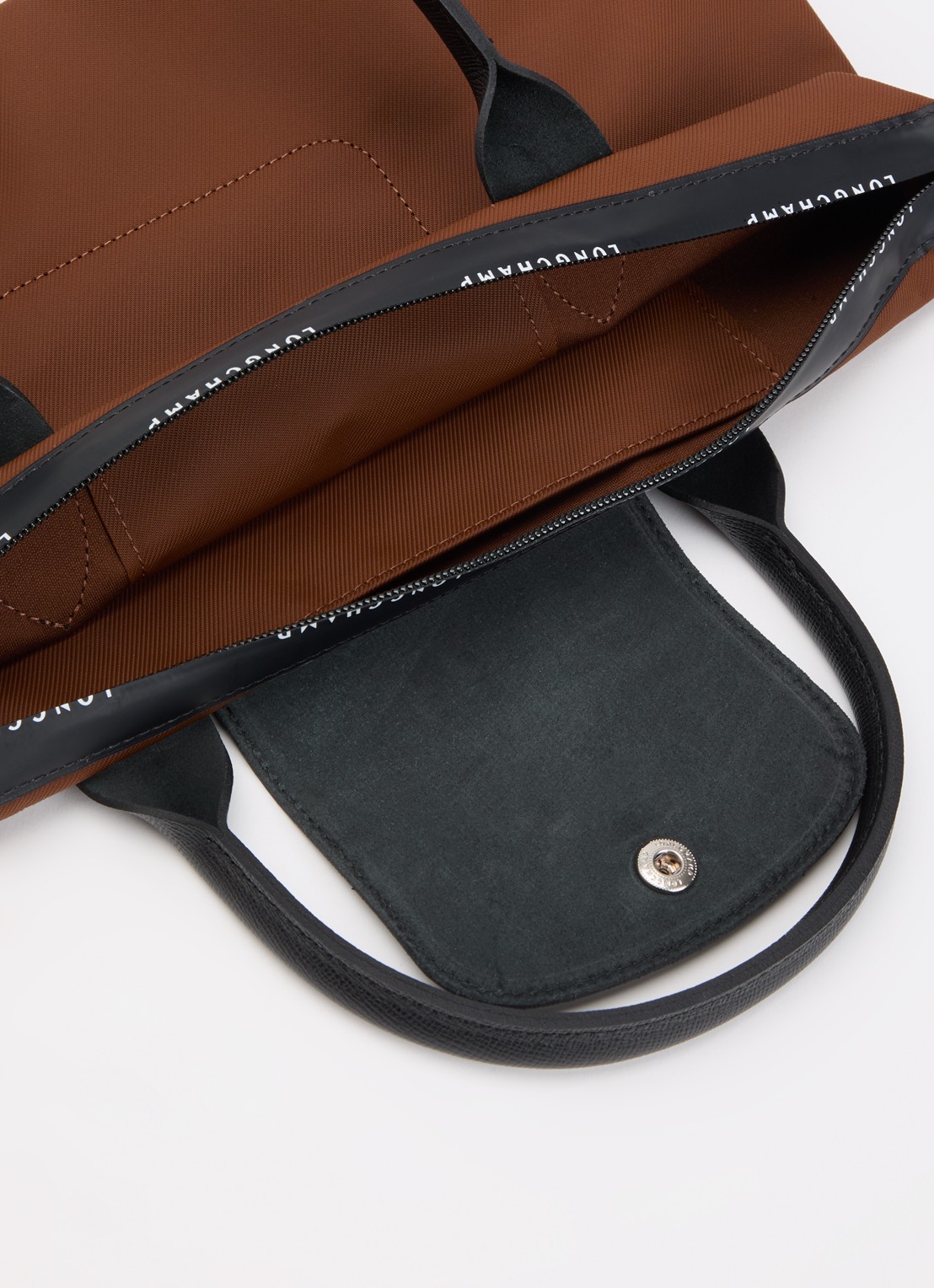 Longchamp Le Pliage Energy handtas S met leren details - detail 3 roodbruin