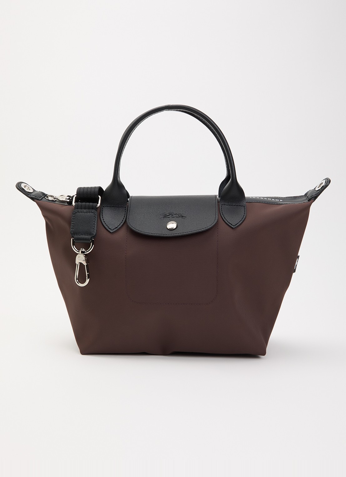 Longchamp Le Pliage Energy handtas S met leren details - voorkant 5 chocoladebruin