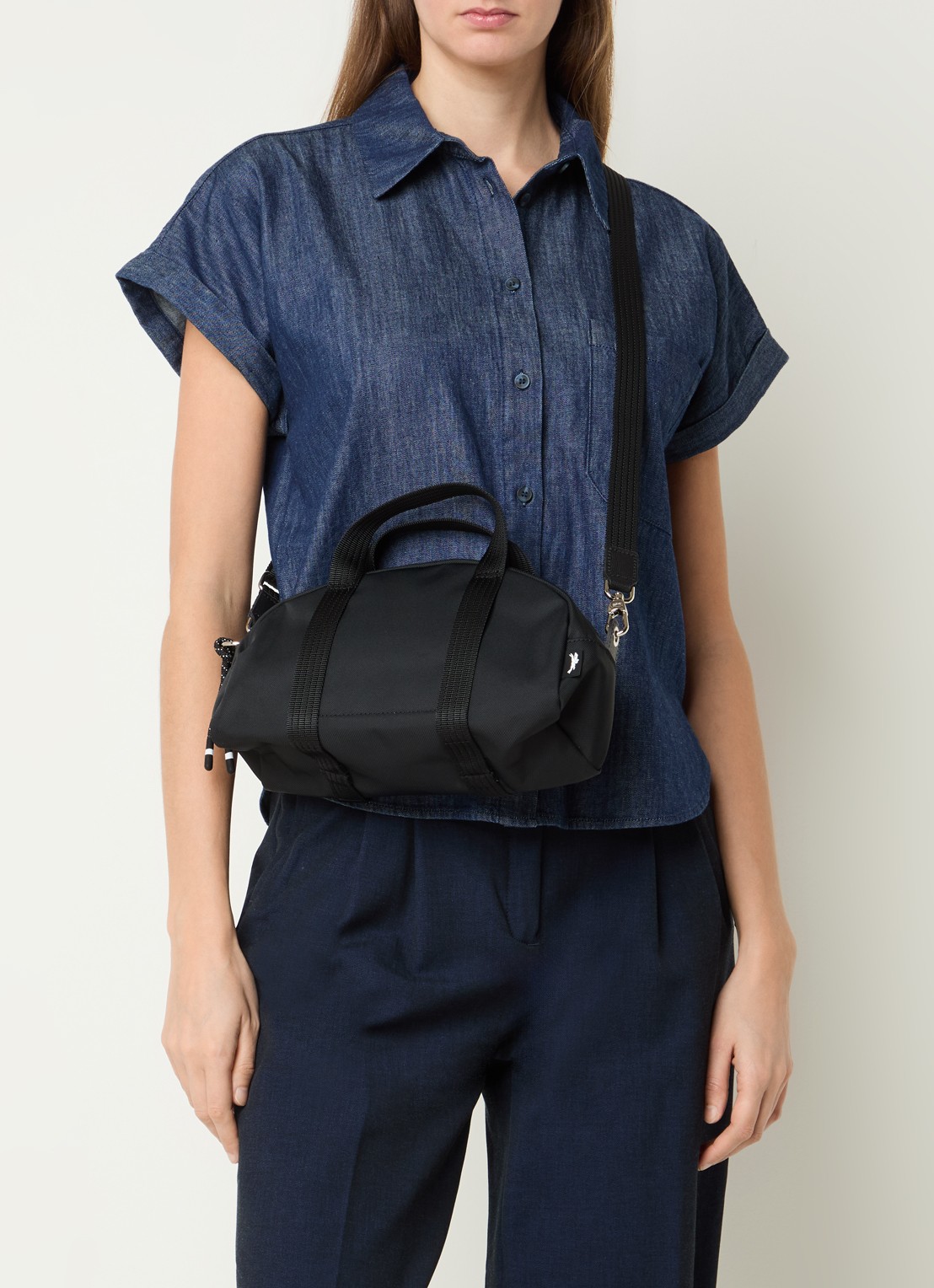 Longchamp Le Pliage Energy handtas XS met afneembare schouderriem - voorkant 3 zwart
