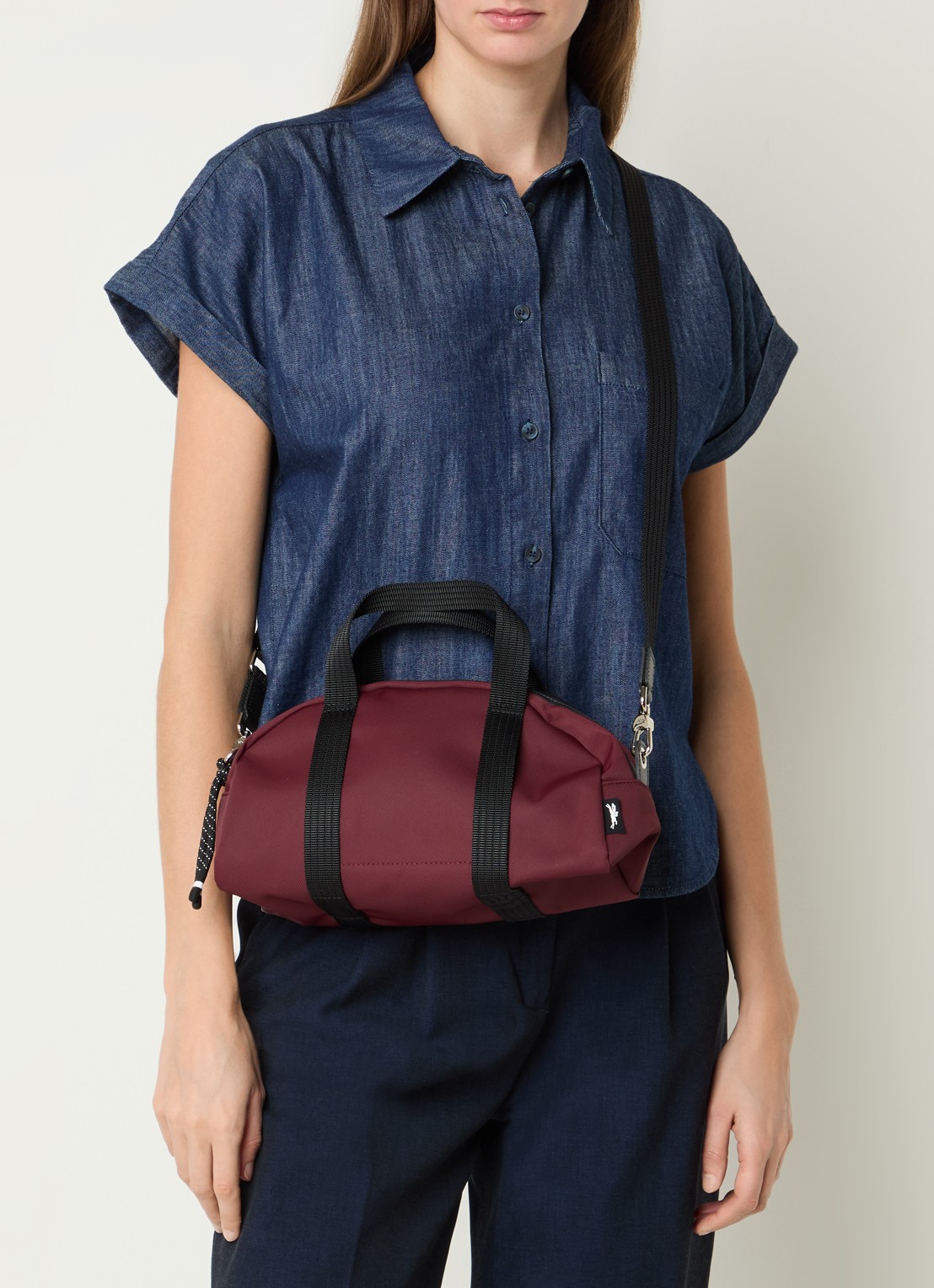 Longchamp Le Pliage Energy handtas XS met afneembare schouderriem - voorkant 4 donkerrood
