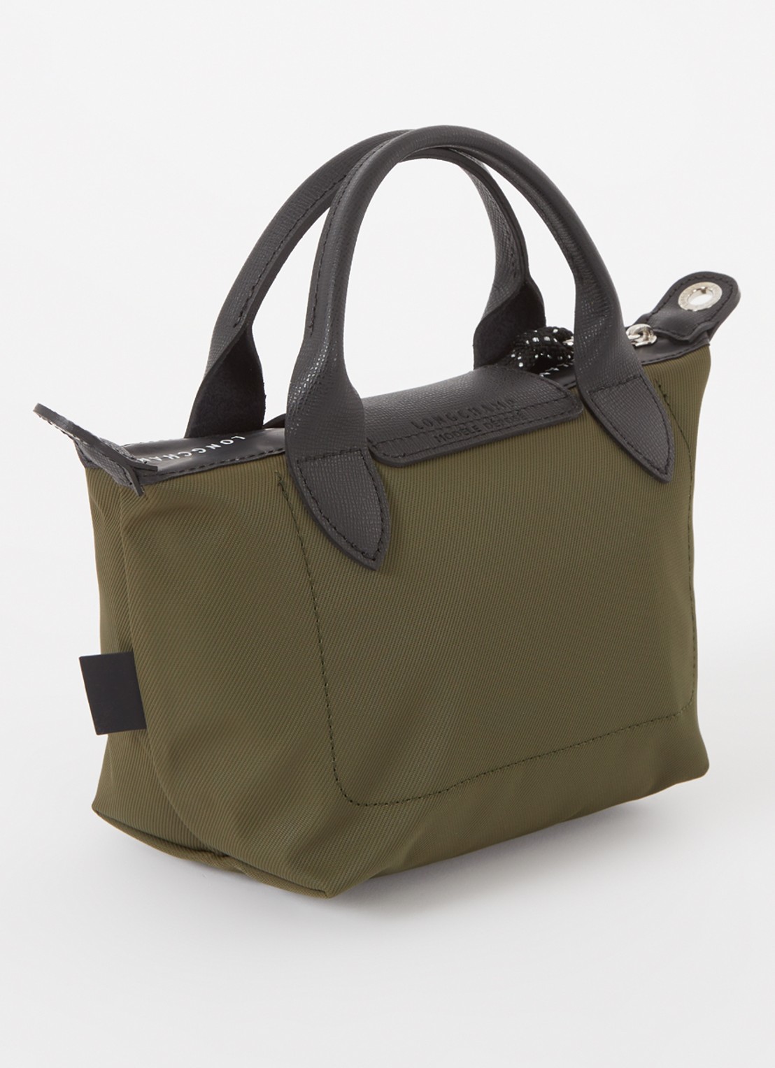 Longchamp Le Pliage Energy handtas XS met leren details - achterkant bronsgroen