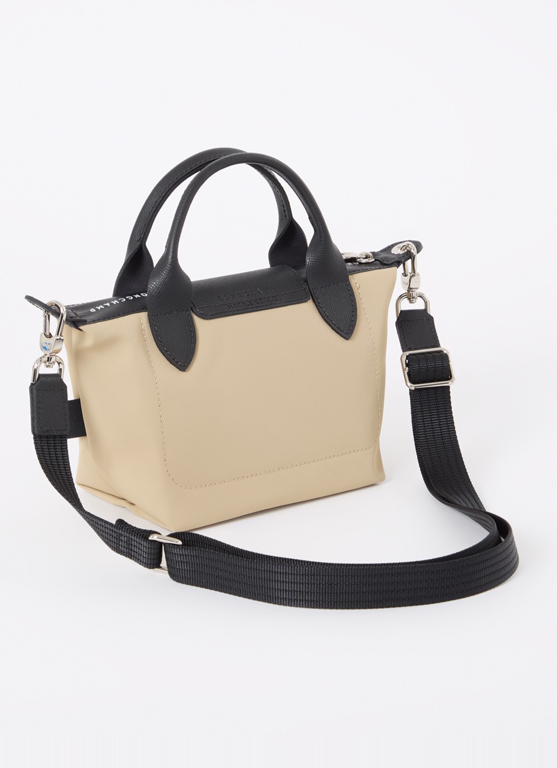 Longchamp Le Pliage Energy handtas XS met leren details - achterkant 4 beige