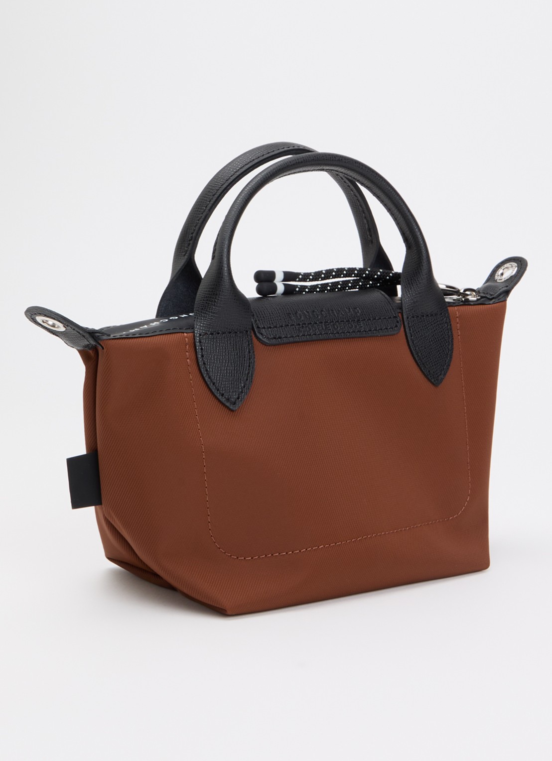 Longchamp Le Pliage Energy handtas XS met leren details - achterkant bruin