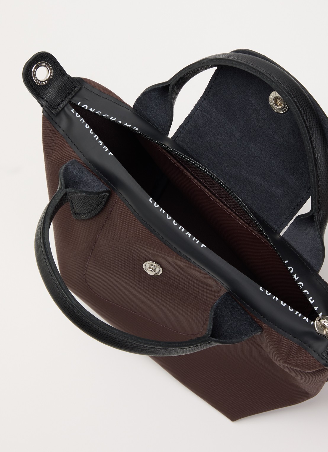 Longchamp Le Pliage Energy handtas XS met leren details - detail 3 donkerbruin