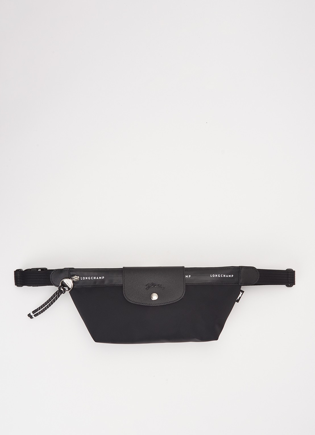 Longchamp Le Pliage Energy heuptas M met leren details - voorkant 2 zwart