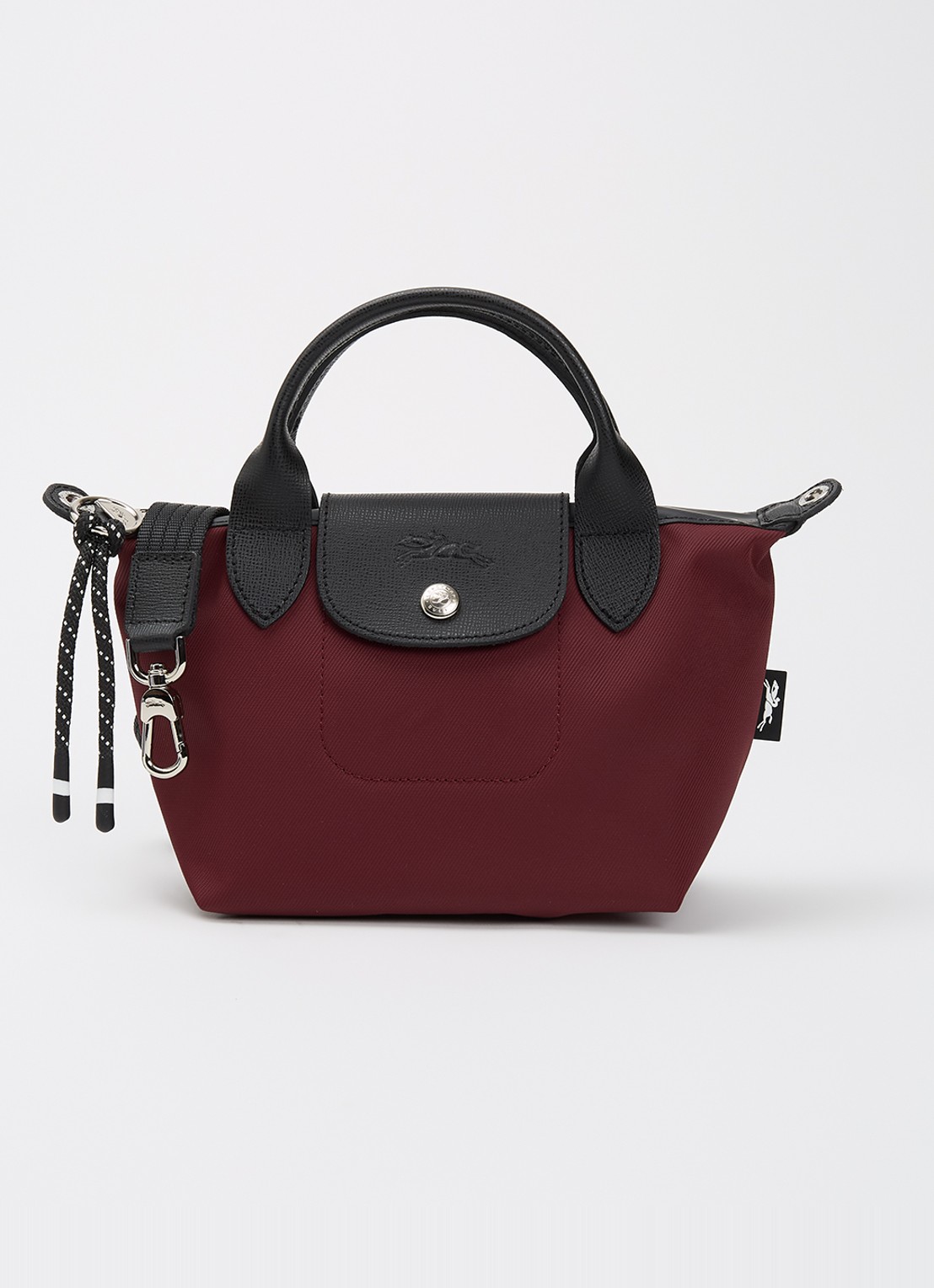 Longchamp Le Pliage Energy XS handtas met leren details - voorkant 2 bordeauxrood