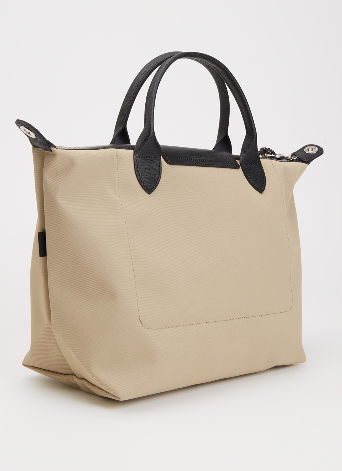 Longchamp Le Pliage Green handtas M met leren details - achterkant 6 beige