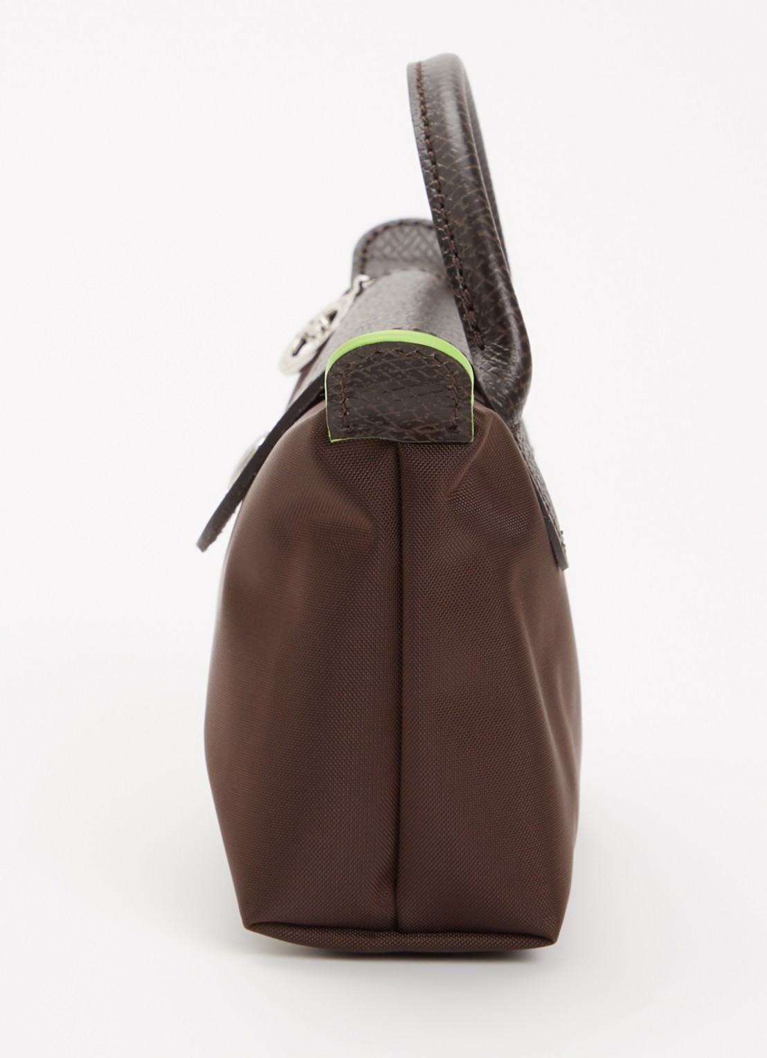 Longchamp Le Pliage Green handtas met leren details - detail 3 donkerbruin