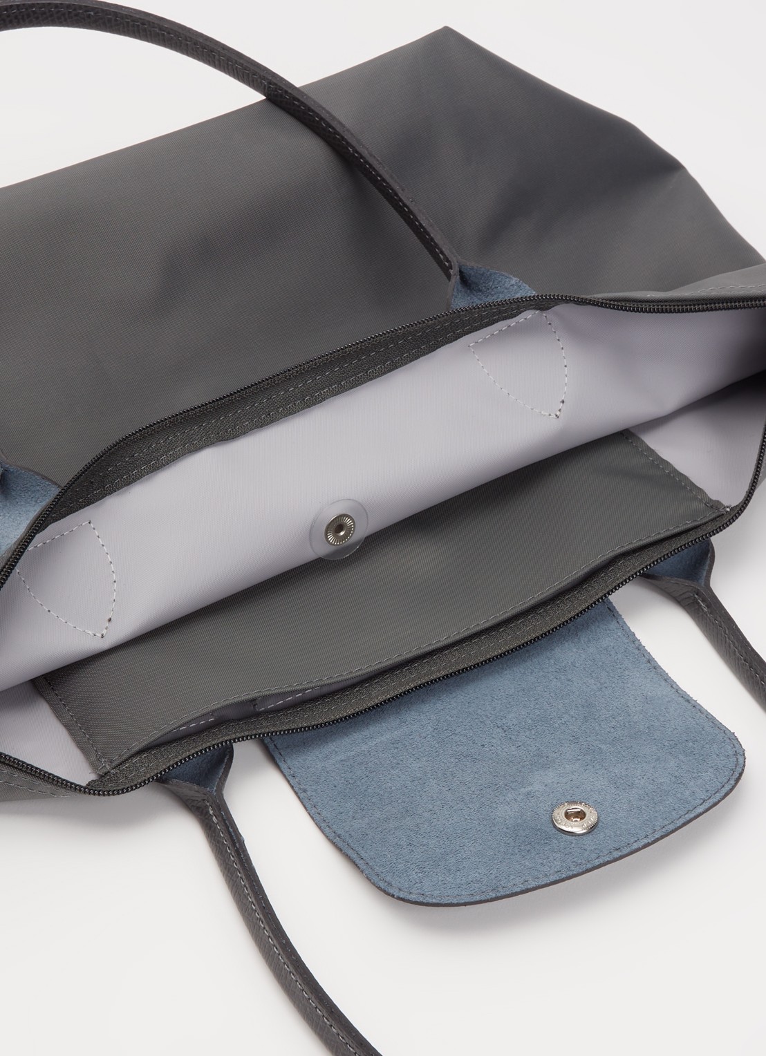 Longchamp Le Pliage Green schoudertas M met leren details - detail 3 donkergrijs