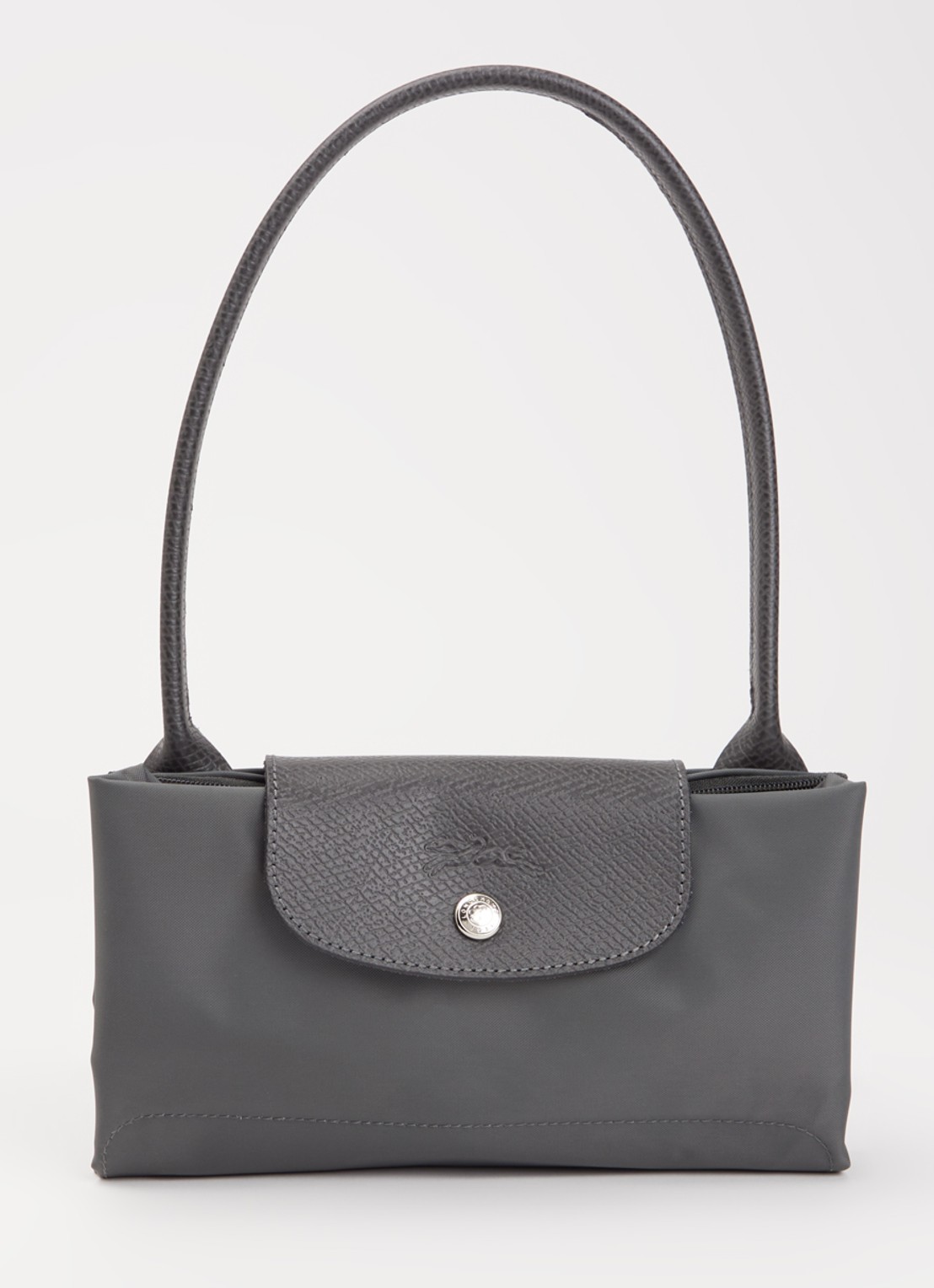 Longchamp Le Pliage Green schoudertas M met leren details - detail 5 donkergrijs
