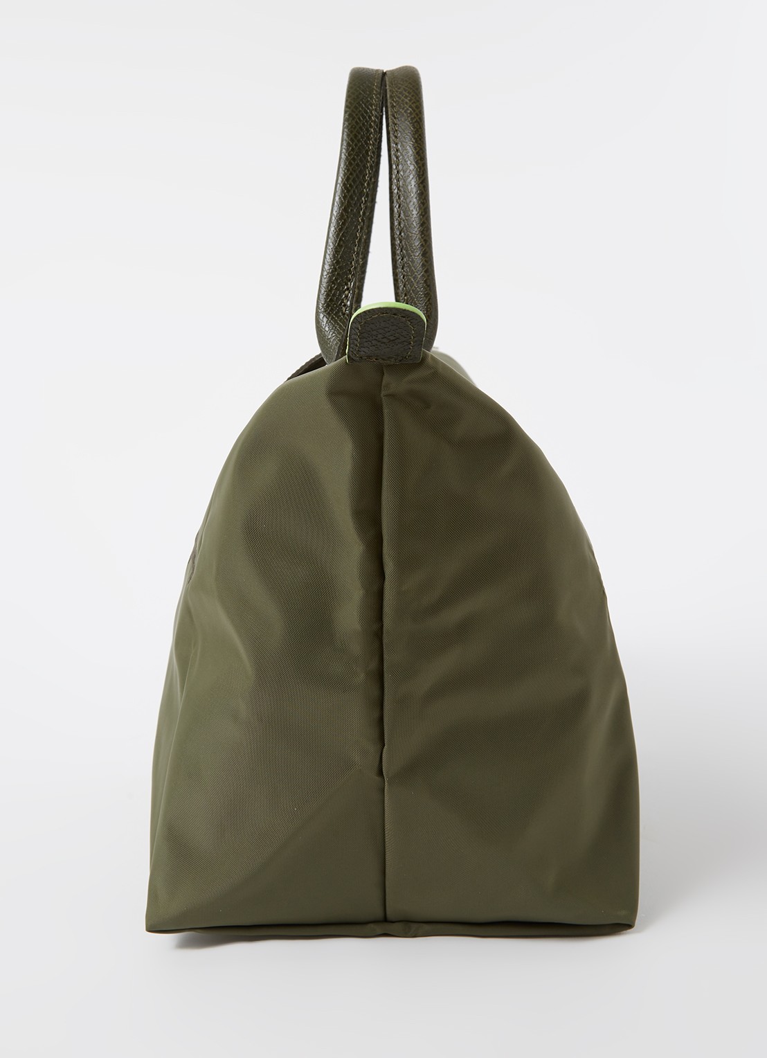 Longchamp Le Pliage handtas M met leren details - detail 4 bronsgroen