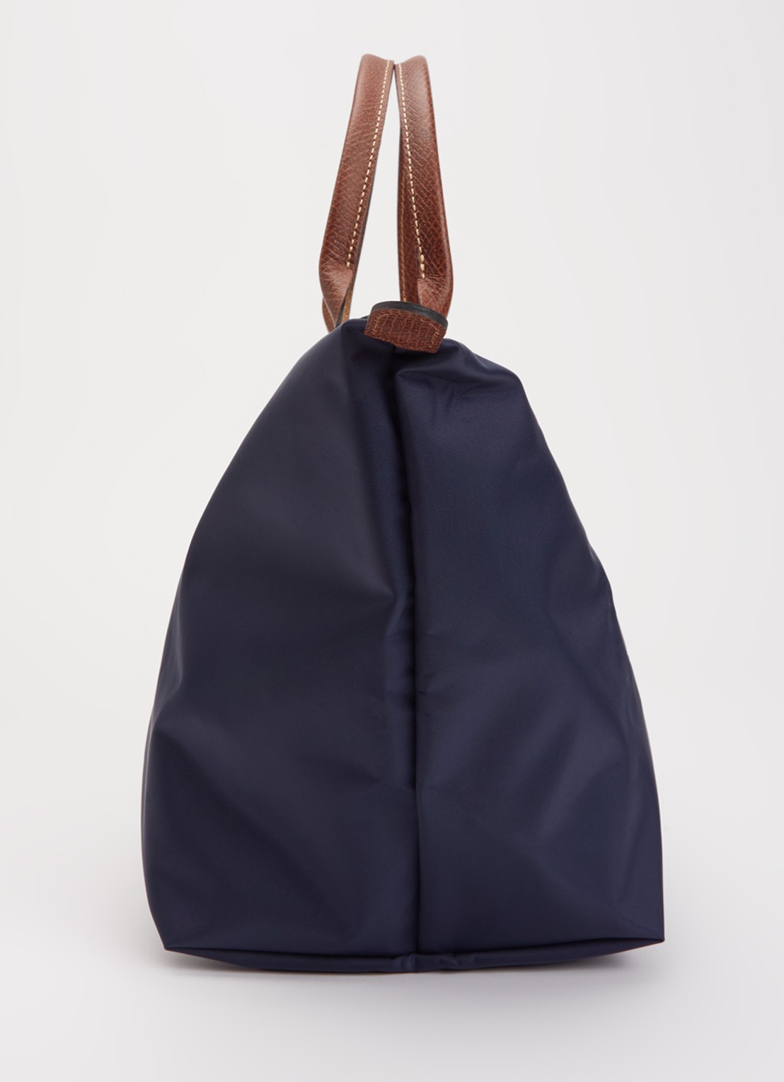 Longchamp Le Pliage handtas M met leren details - detail 5 donkerblauw