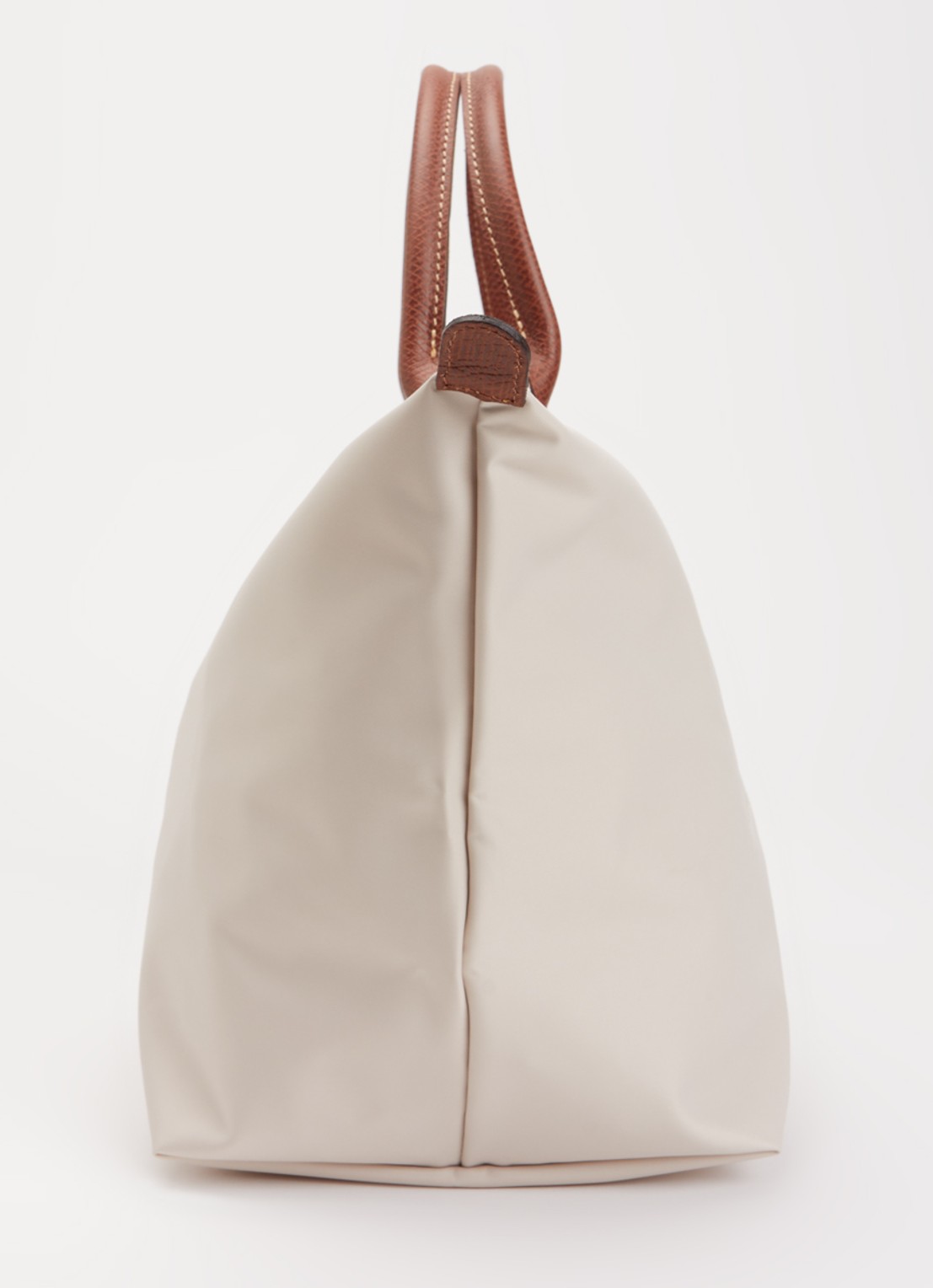Longchamp Le Pliage handtas M met leren details - detail 5 creme