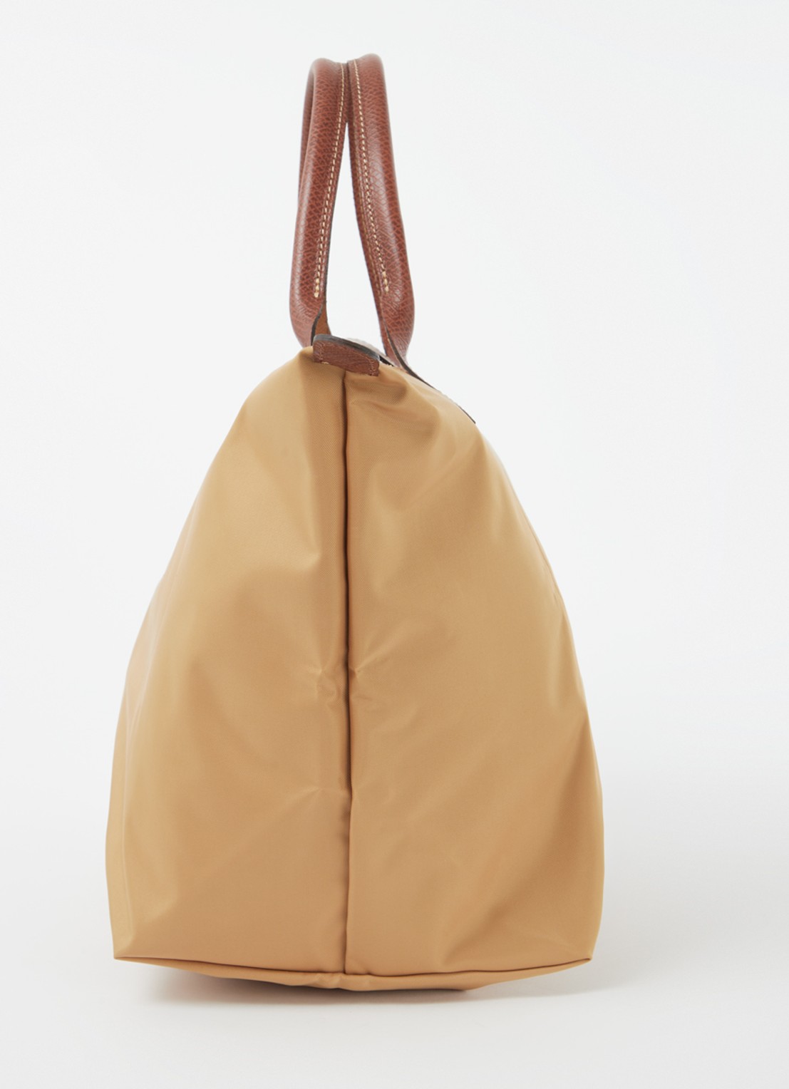 Longchamp Le Pliage handtas M met leren details - detail 2 camel