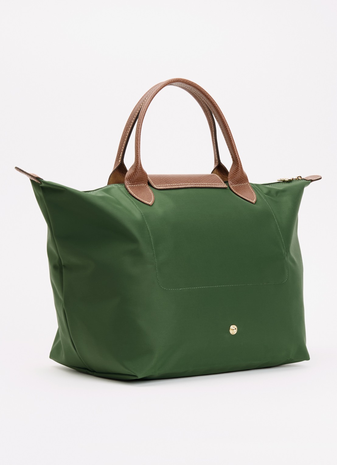 Longchamp Le Pliage handtas M met leren details - achterkant groen