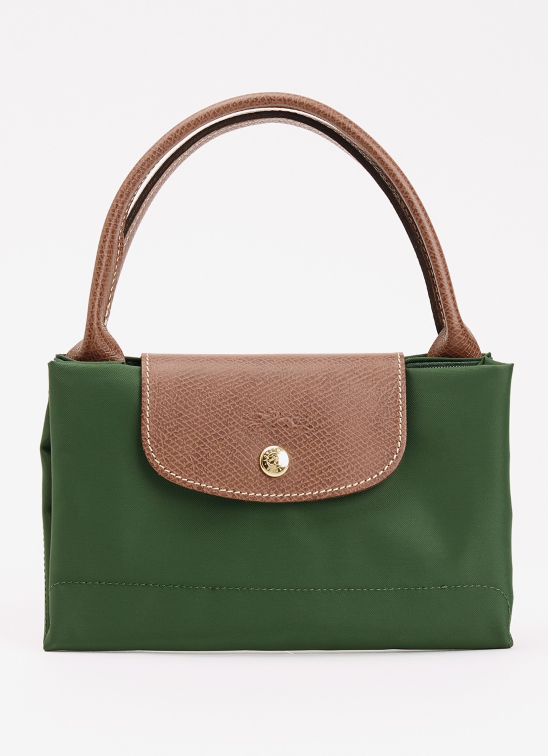 Longchamp Le Pliage handtas M met leren details - detail 6 groen