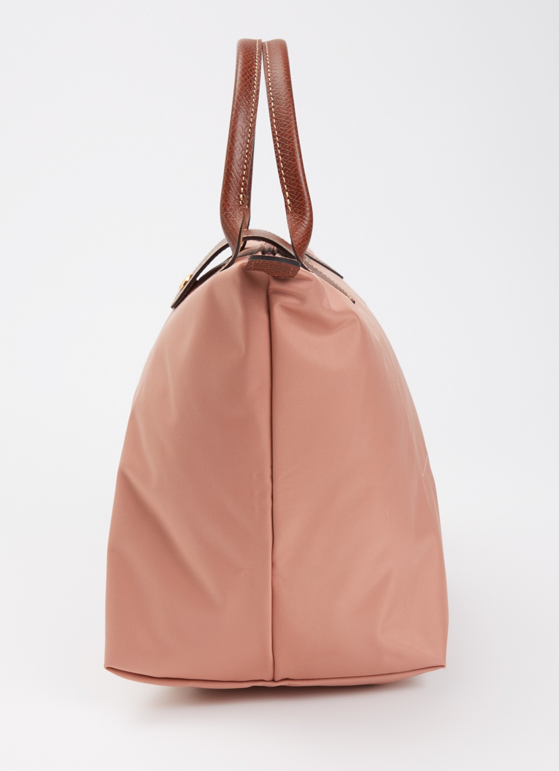 Longchamp Le Pliage handtas M met leren details - detail 5 oudroze