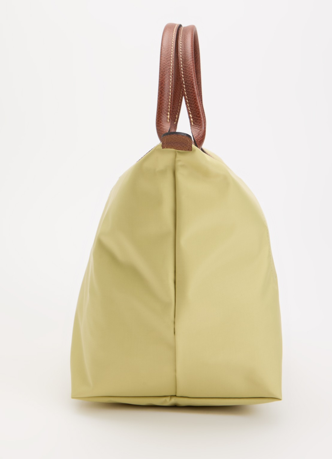 Longchamp Le Pliage handtas M met leren details - detail 2 mosgroen